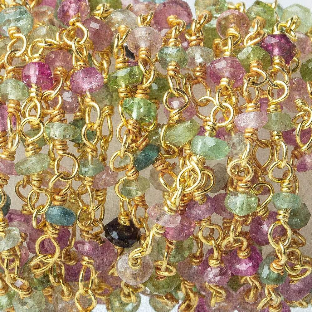  2.5mm Afghani Tourmaline Vermeil Chain by the foot 