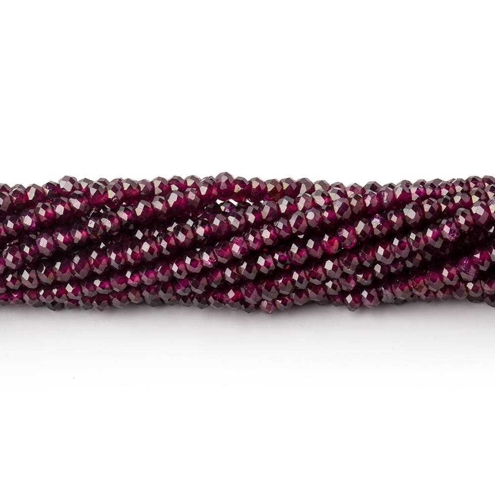  2.7mm Rhodolite Garnet Micro Faceted Rondelle Beads 13 inch 180 pieces AAA 