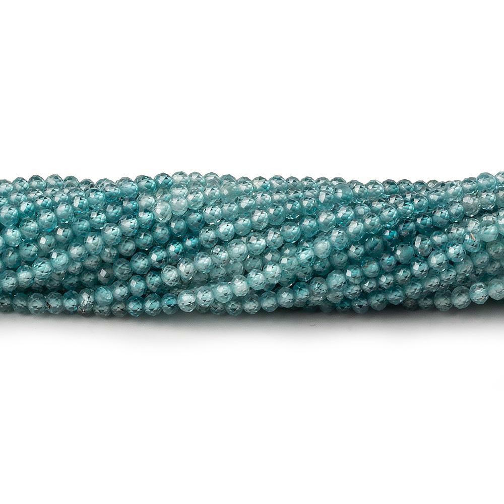  2.5mm Shaded Blue Zircon micro faceted round beads 12.5 inch 150 pieces AAA 