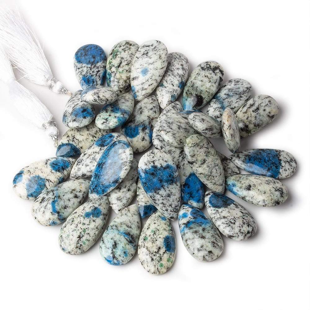  27x15-30x14mm K2 Azurite Granite "K2 Jasper" plain pear beads 8 inch 33 pieces 