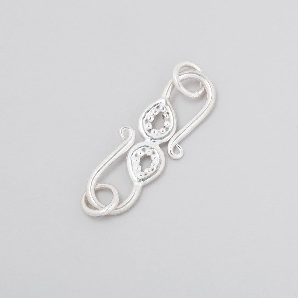  27x7.5mm Sterling Silver S Hook with Paisley Design 1 finding 