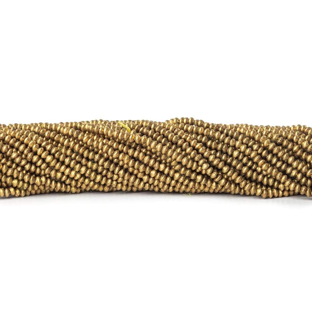  2mm Brass Plain Rondelle Disc Beads 140 beads 8 inch 