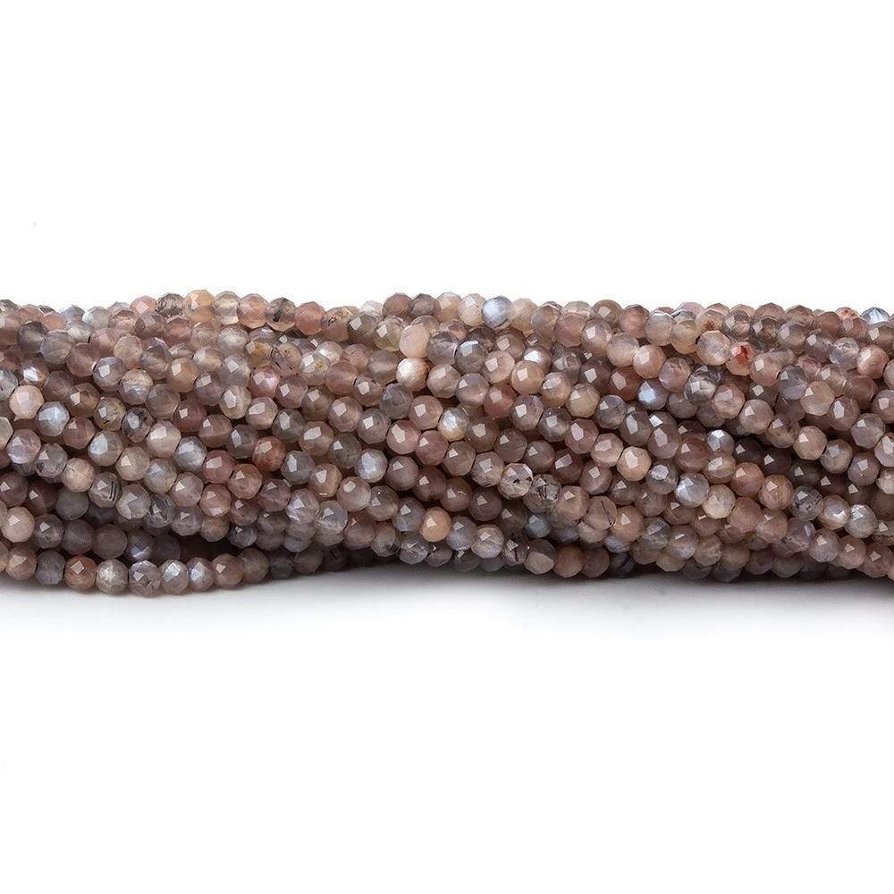  2mm Grey and Brown Moonstone Micro Faceted rondelle beads 13 inch 220 pieces AAA 