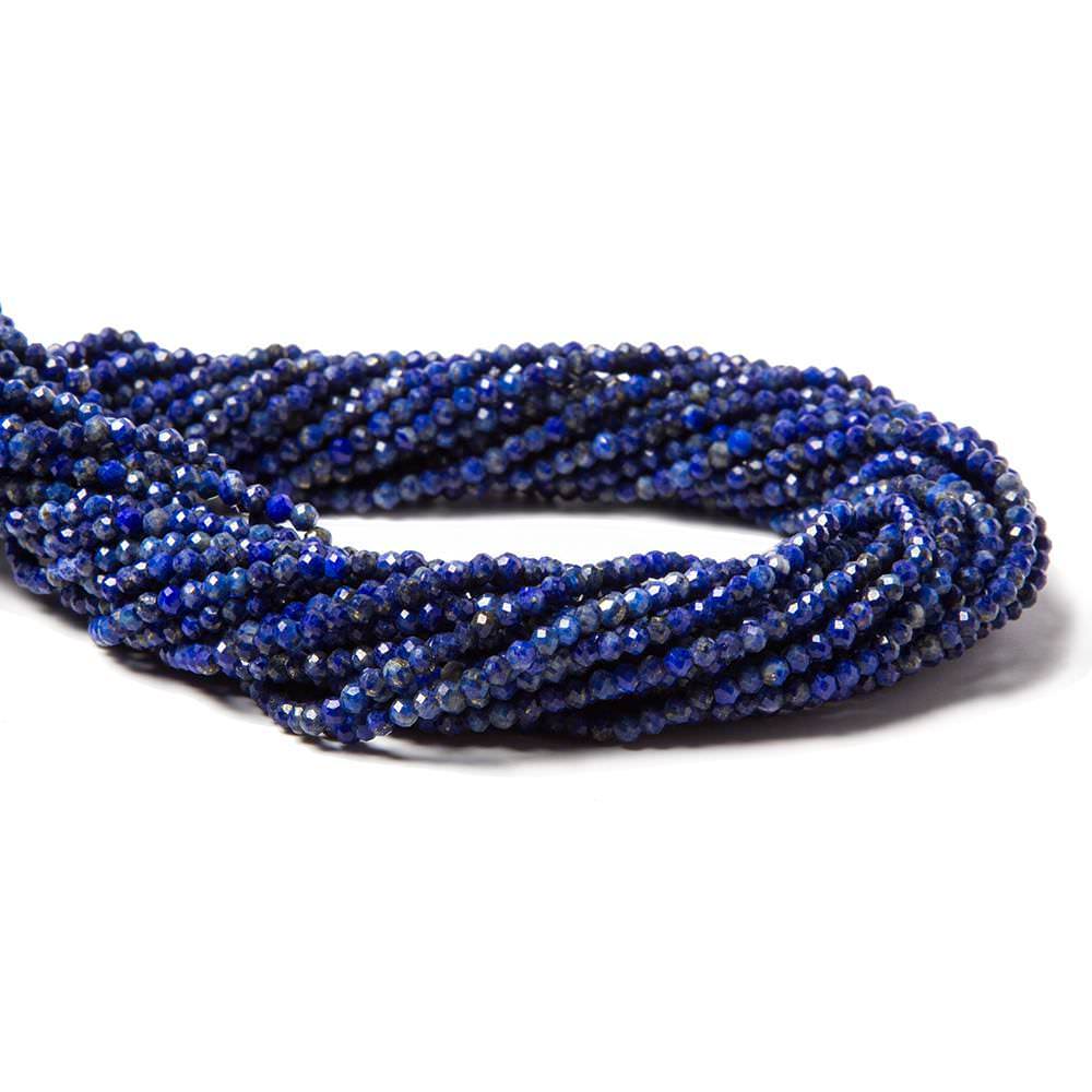  2mm Lapis Lazuli micro-faceted rondelle beads 13 inches 175 pieces 