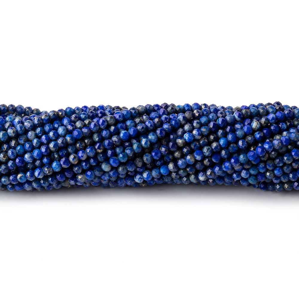  2mm Lapis Lazuli micro faceted rondelles 13 inch 200 beads 
