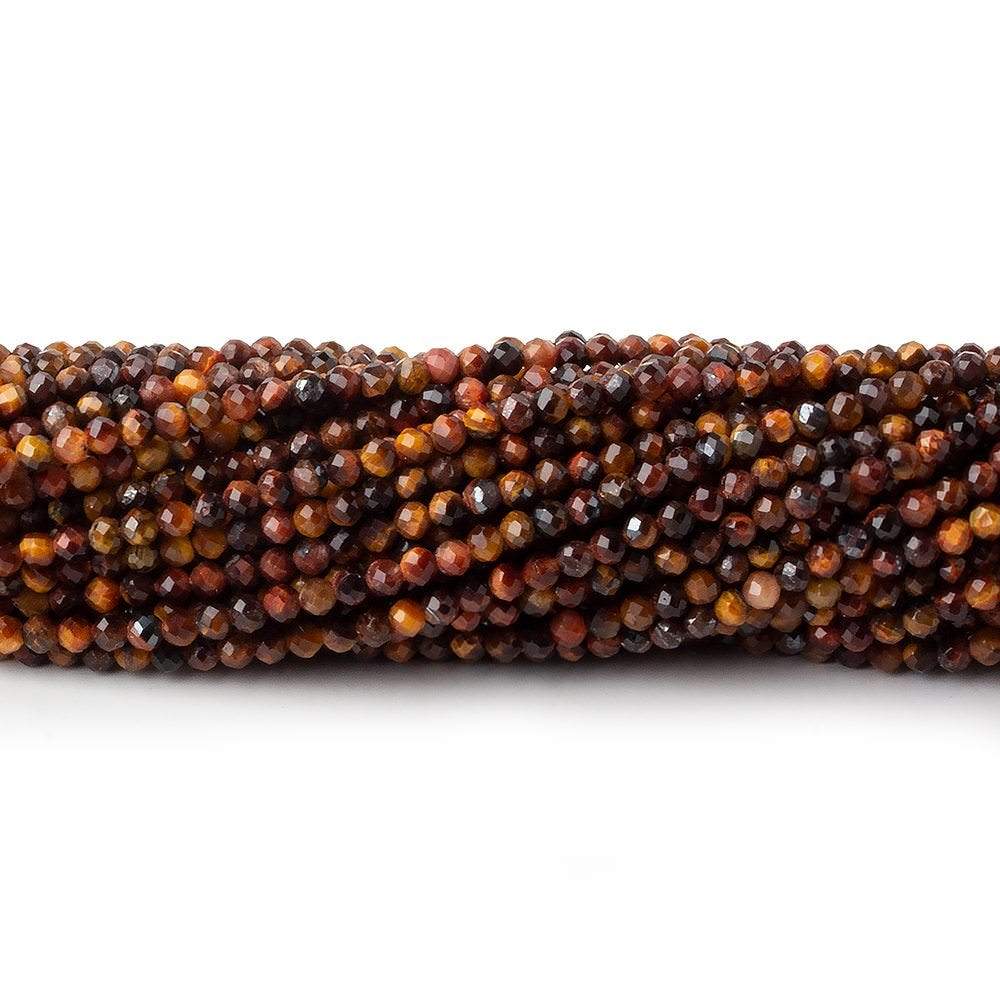  2mm Multi Color Tiger's Eye microfaceted round beads 13 inch 175 pieces 