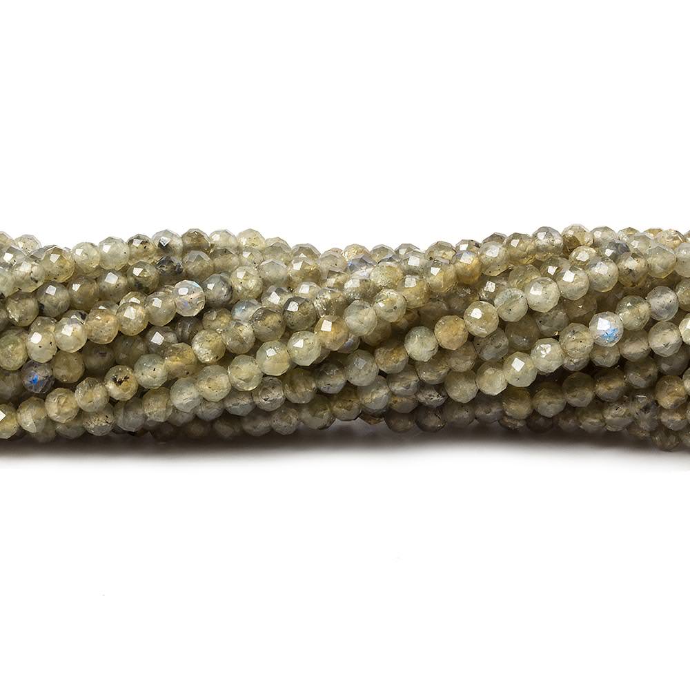  2mm Olive Labradorite microfaceted round beads 13 inch 156 pieces 