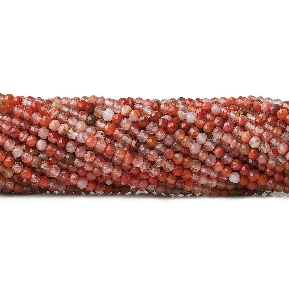  2mm Red Jasper & Multi Color Agate microfaceted round beads 13 inch 175 pieces 