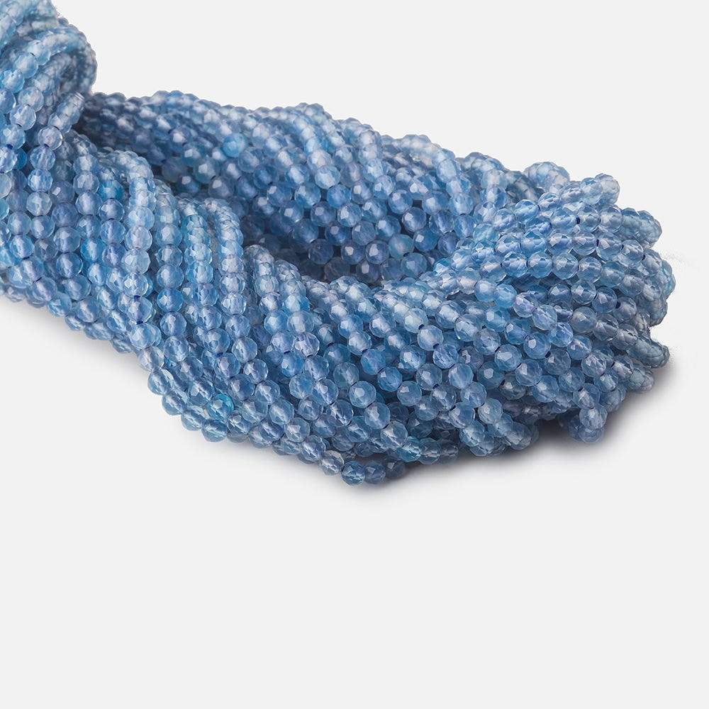  2mm Royal Blue Chalcedony microfaceted round beads 13 inch 165 pieces 