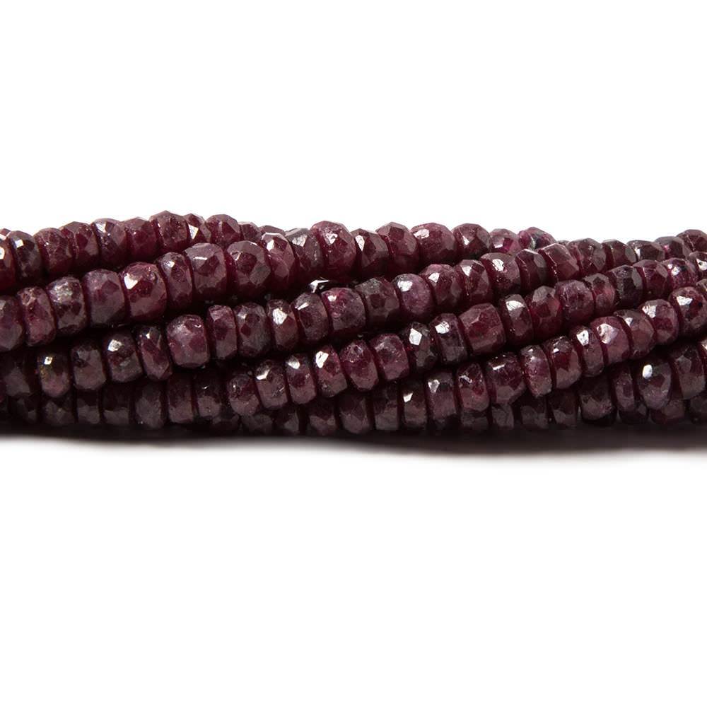 3-3.5mm Ruby faceted rondelle beads 16 inches 219 pieces 