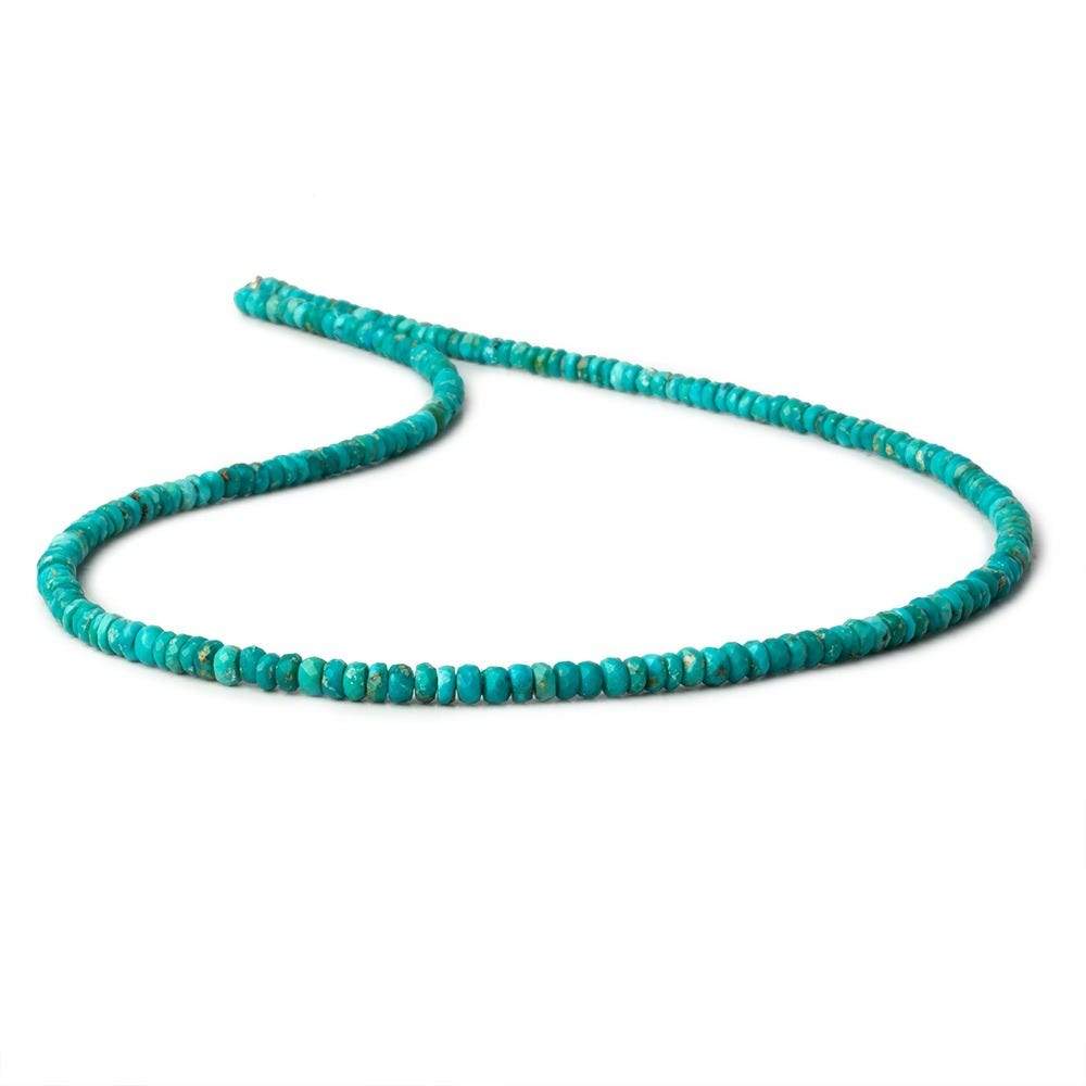  3-3.5mm Turquoise faceted rondelle 16 inch 200 beads AA 