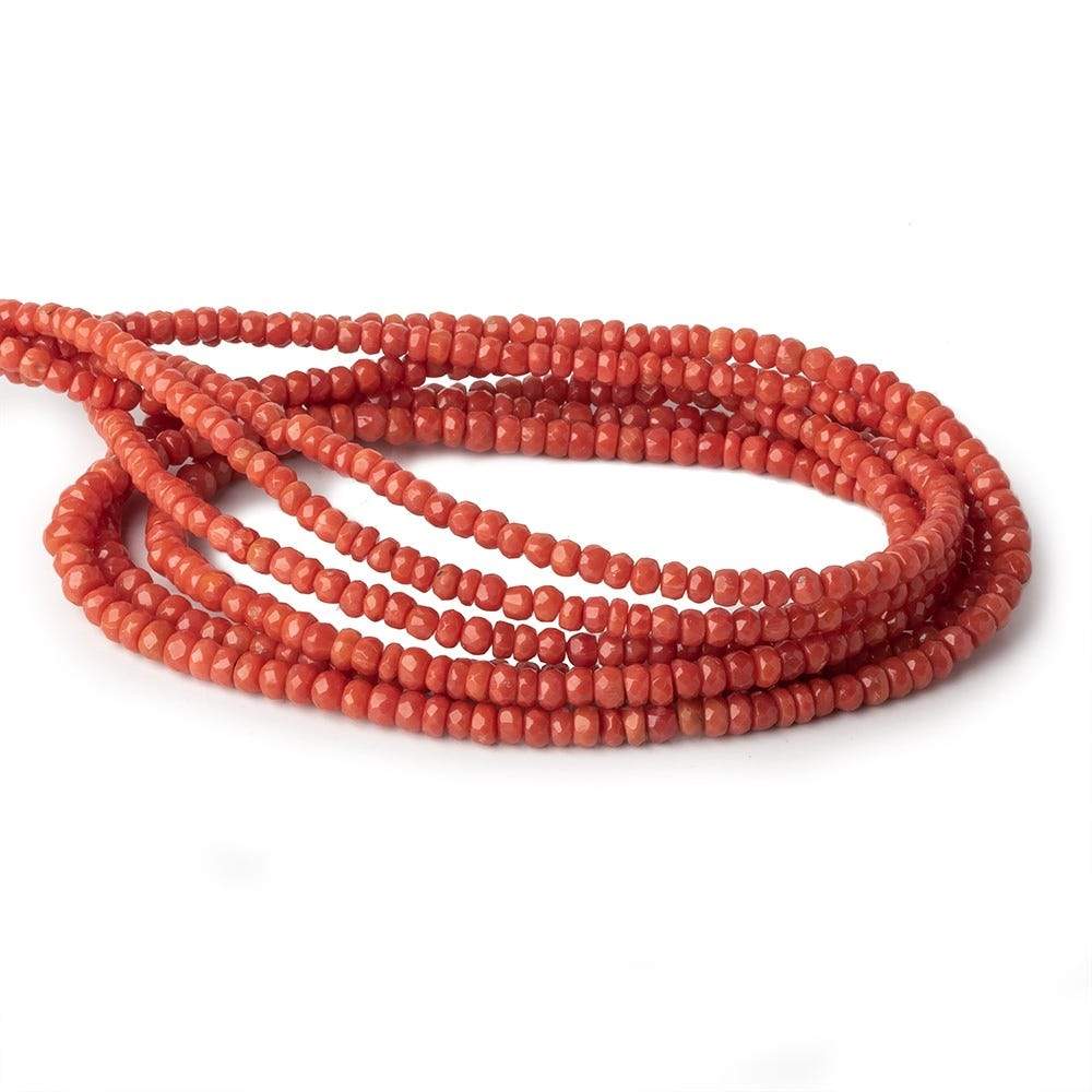  3.5-4.5mm Coral faceted rondelles 16 inch 170 pieces A 