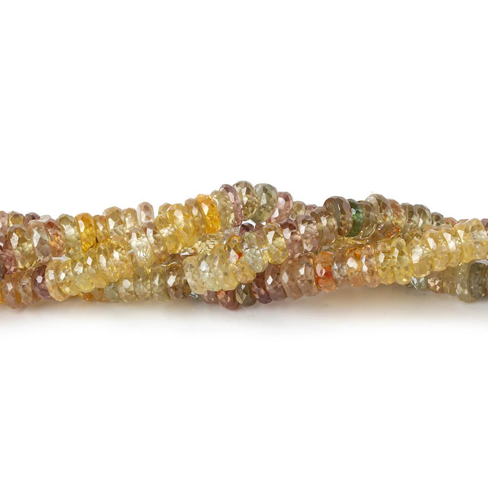  3-4.5mm Multi Color & Golden Zircon faceted rondelle beads 17 inch 275 pieces 