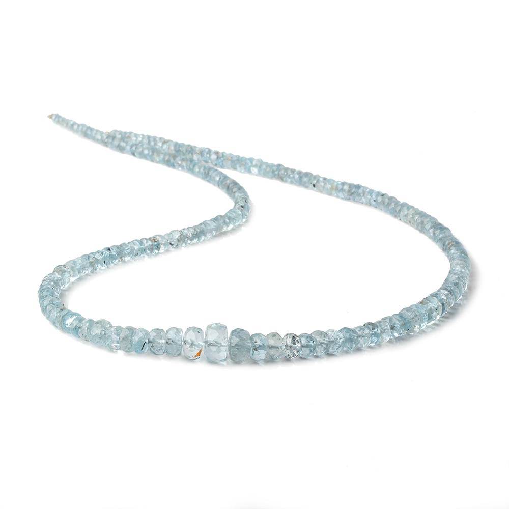  3-5mm Aquamarine faceted rondelle beads 16 inch 160 pieces A 