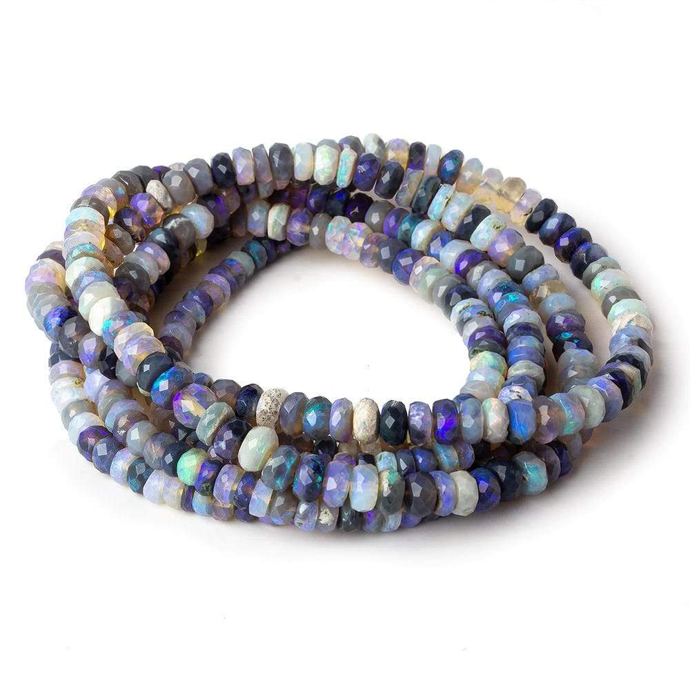  3-5mm Lilac Purple Australian Opal faceted rondelles 18 inch 205 beads AAA 