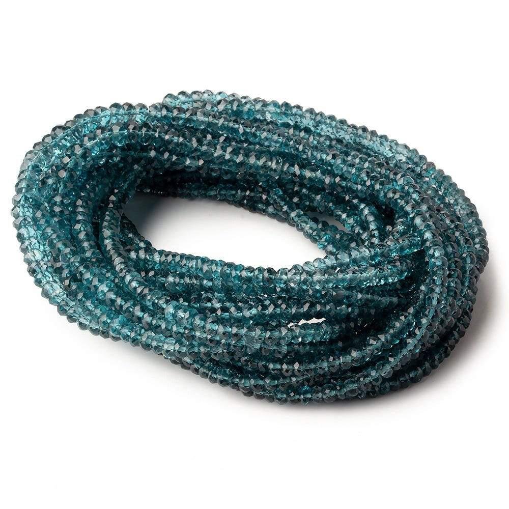  4.5-6mm London Blue Topaz faceted rondelles 18 inch 114 beads AA 