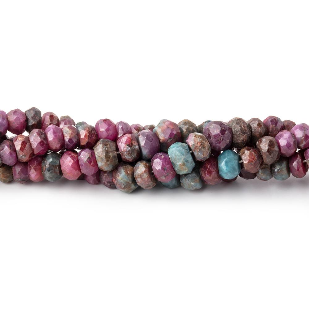  3-5mm Ruby in Zoisite Faceted Rondelle Beads 17 inch 190 pieces 