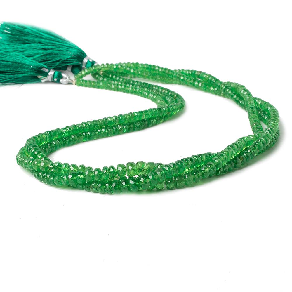  3-5mm Tsavorite Garnet faceted rondelles 16 inch 172 beads AA 