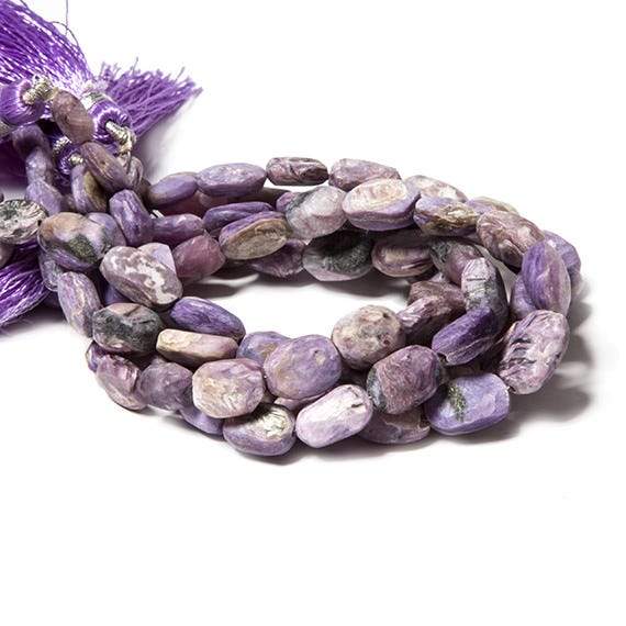  3-6mm Frosted Charoite plain oval beads 7.75 inch 21 pieces 