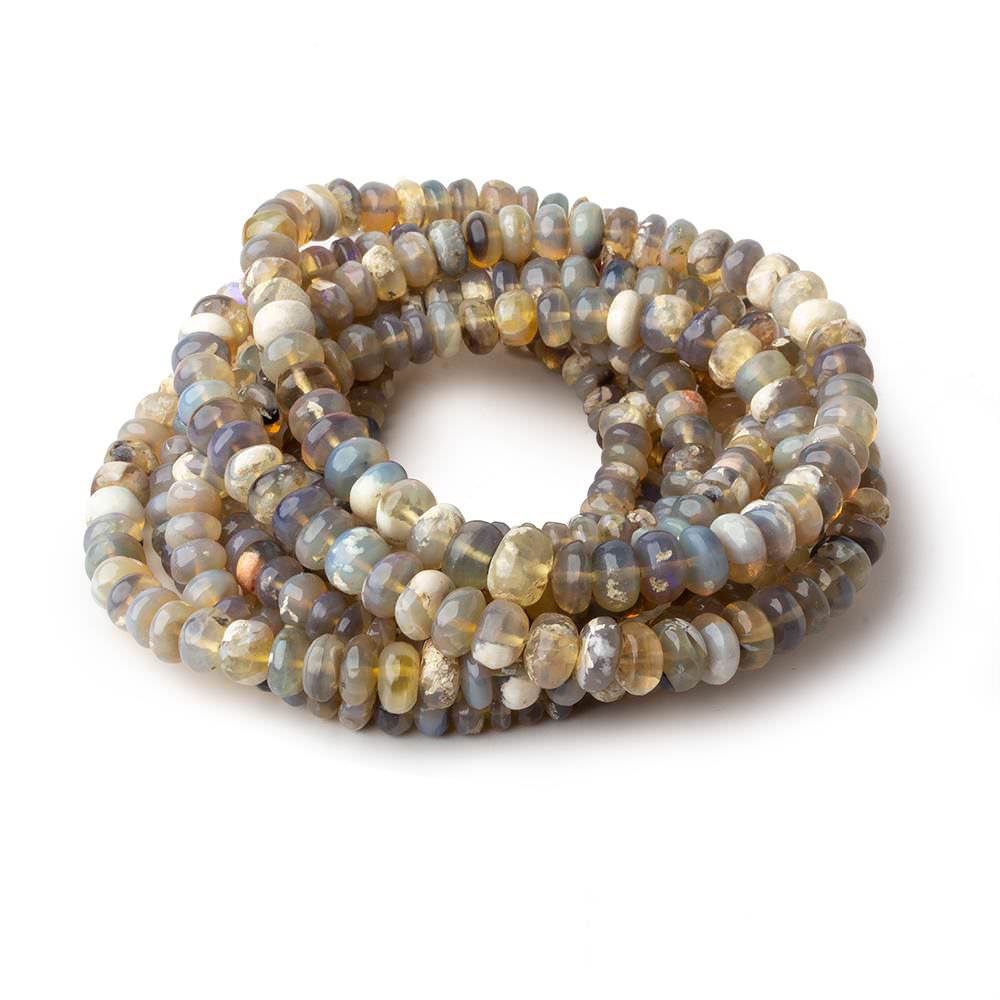  3-6mm Multi Brown Australian Opal plain rondelles 18 inch 165 beads 
