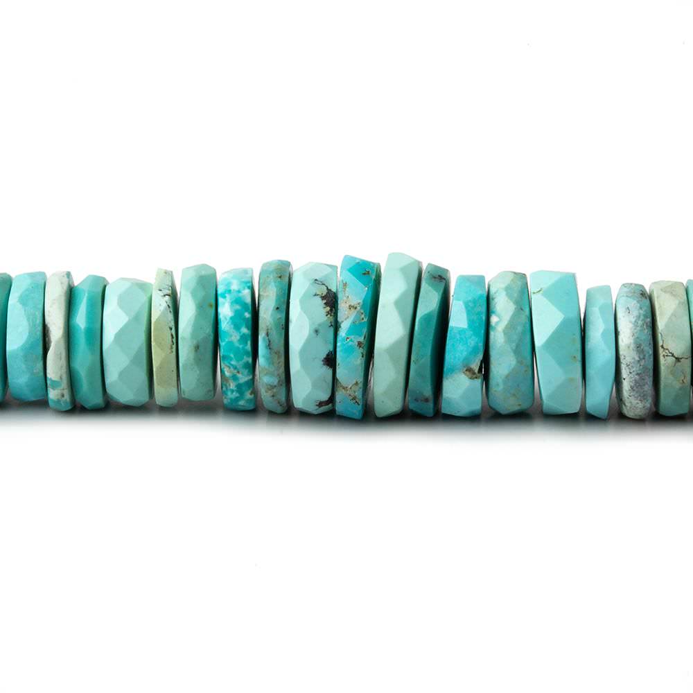  3-7mm Chinese Turquoise faceted heshi beads 18 inch 290 beads 