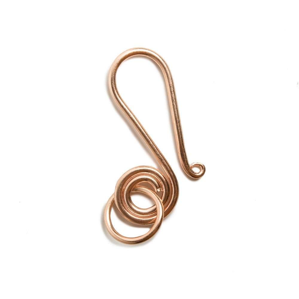  30x12mm Rose Gold plated Hook Swirl Design 1 piece 