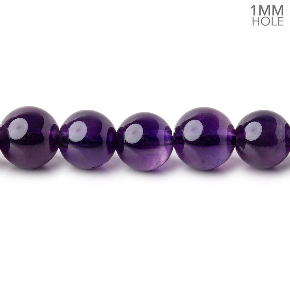  8mm Amethyst plain round beads 14.5 inch 48 pieces 1mm hole A 