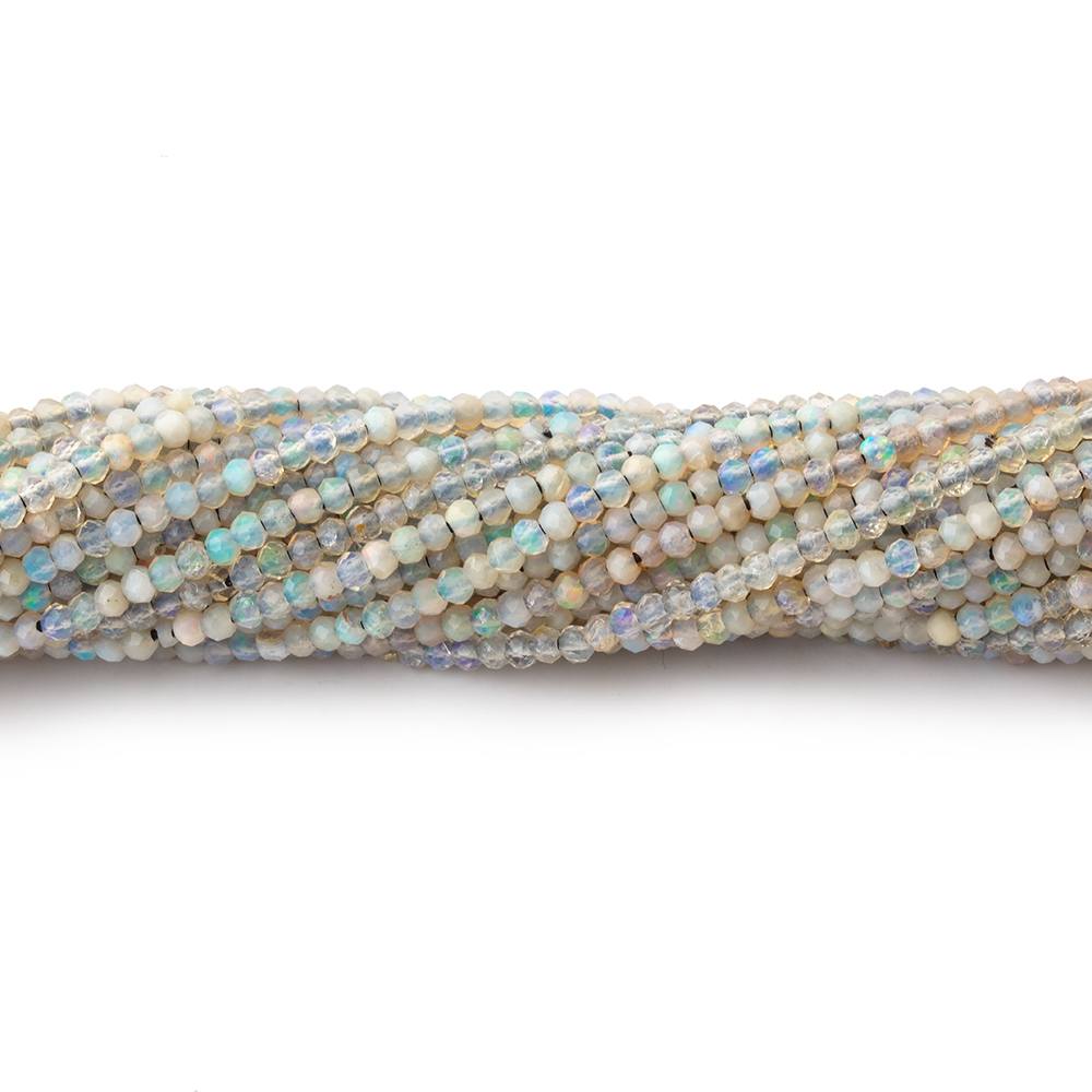  1.8mm Translucent Grey Australian Opal micro faceted rondelle beads 12.5 inch 220 pieces 