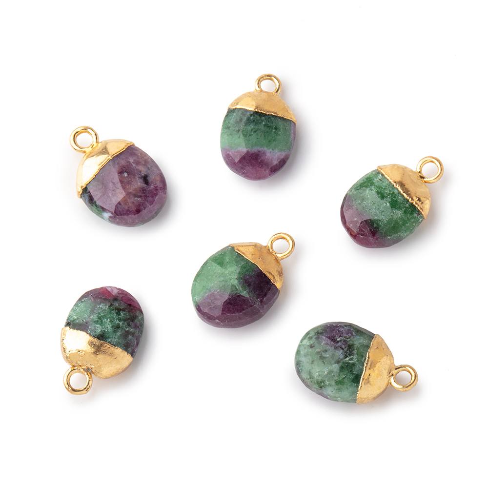  10x8mm Gold Leafed Ruby in Zoisite Oval Pendant 1 piece 