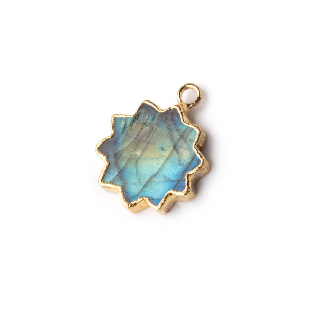  12-13mm Gold Leafed Labradorite Star Burst Focal Pendant 1 piece 