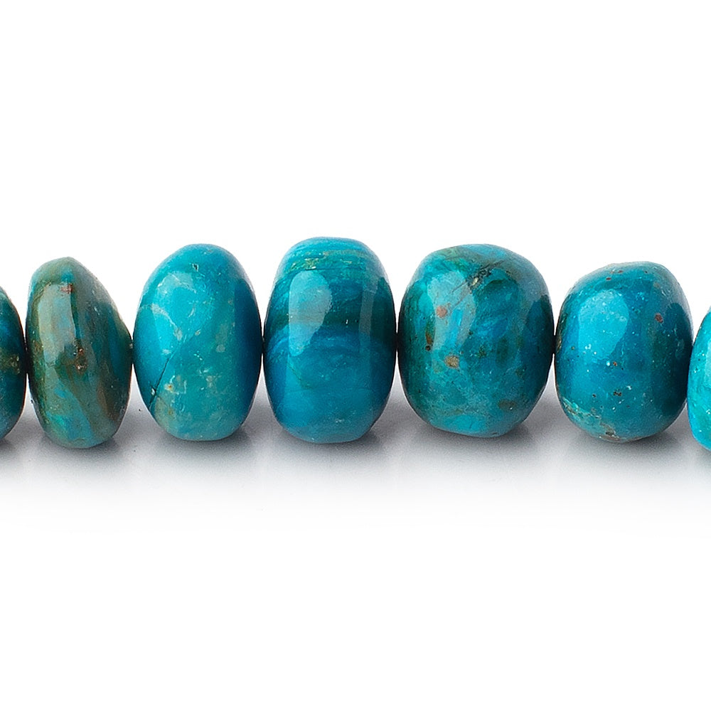  5-9mm Peruvian Blue Opalina plain rondelles 18 inch 108 beads AA 