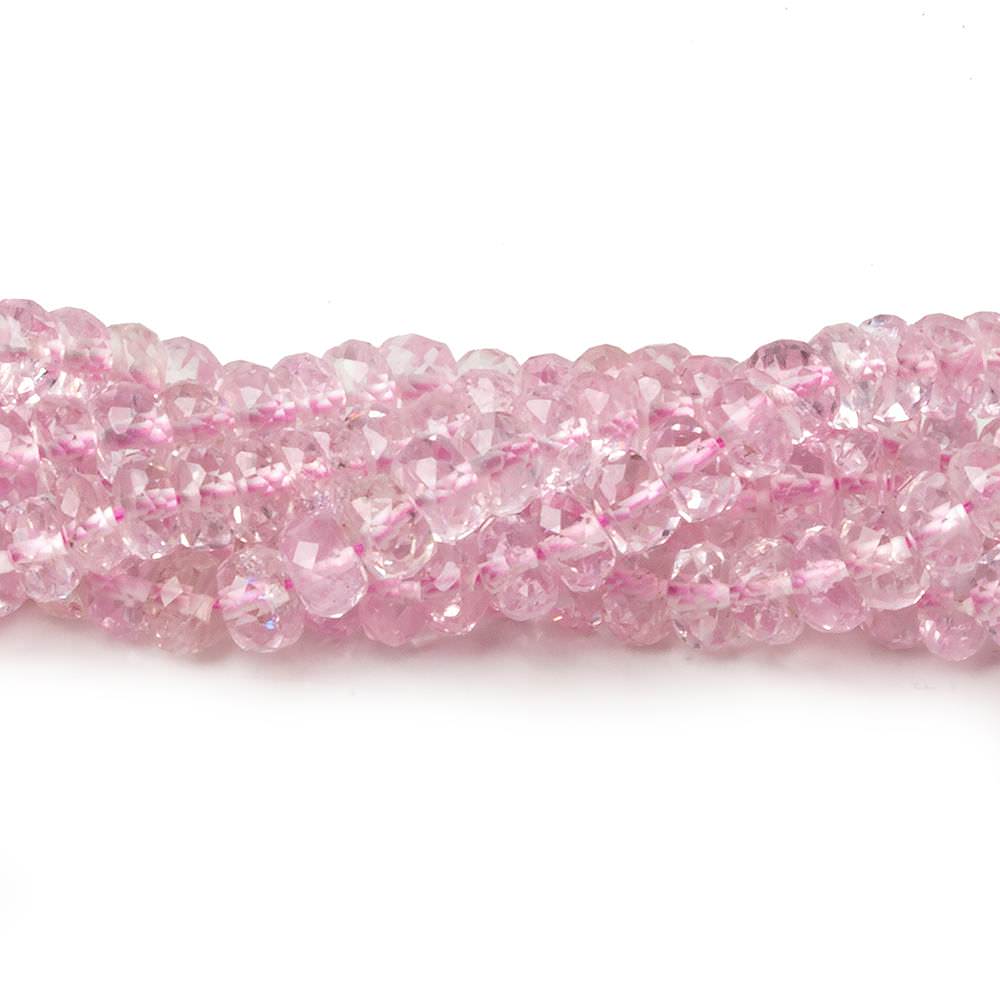  3.5-4.5mm Kunzite faceted rondelles 16.5 inch 170 beads AAA 