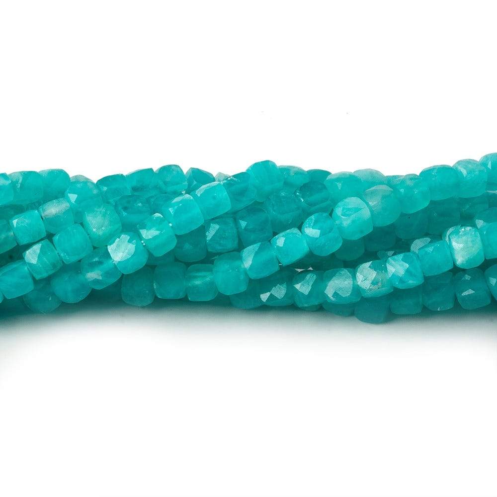  3.5-4mm Amazonite faceted cubes 12.5 inch 80 pieces A 