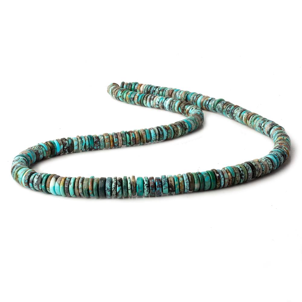  3.5-6.5mm Turquoise plain heshi beads 17 inch 300 pieces 