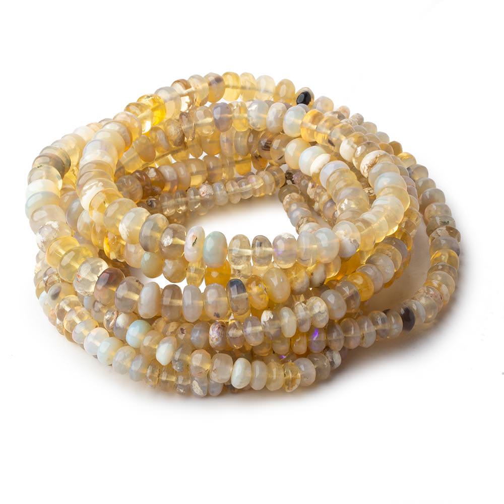  3.5-6mm Cream Australian Opal plain rondelles 18 inch 165 beads 