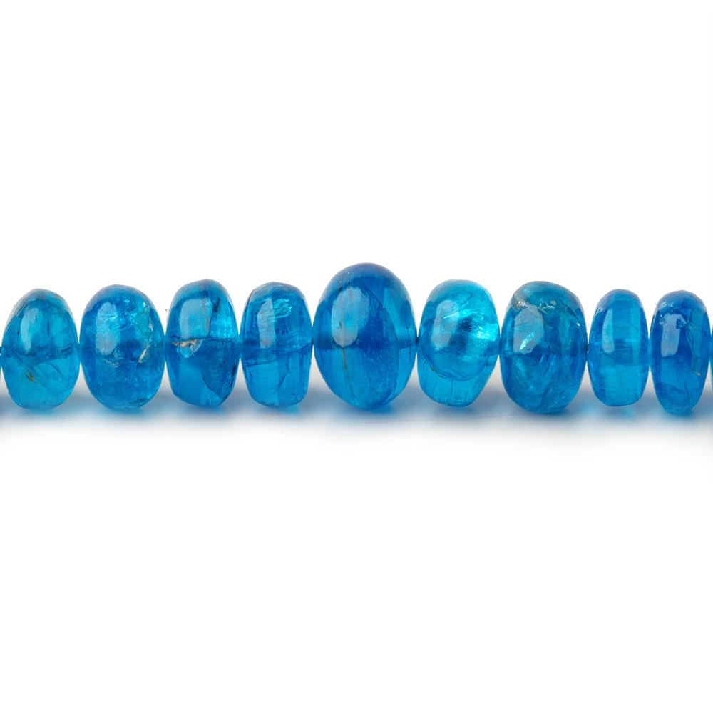  3.5-7.5mm Neon Blue Apatite plain rondelle beads 18 inch 135 pieces AA 