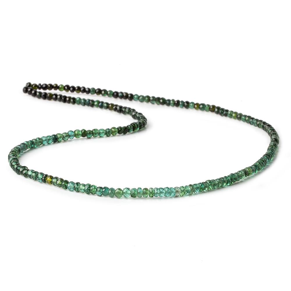  3.5mm Indicolite Blue & Chrome Green Tourmaline faceted rondelles 17 inch 190 pieces AA 