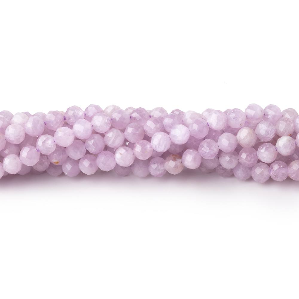  3.5mm Kunzite Micro Faceted Round Beads 12.5 inch 93 pieces 