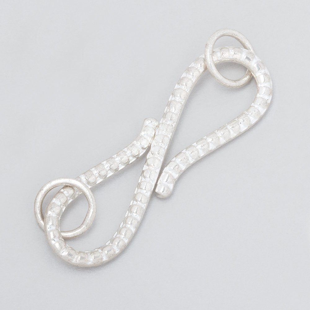  36x10mm Sterling Silver S Hook Ribbed Design 1 piece 