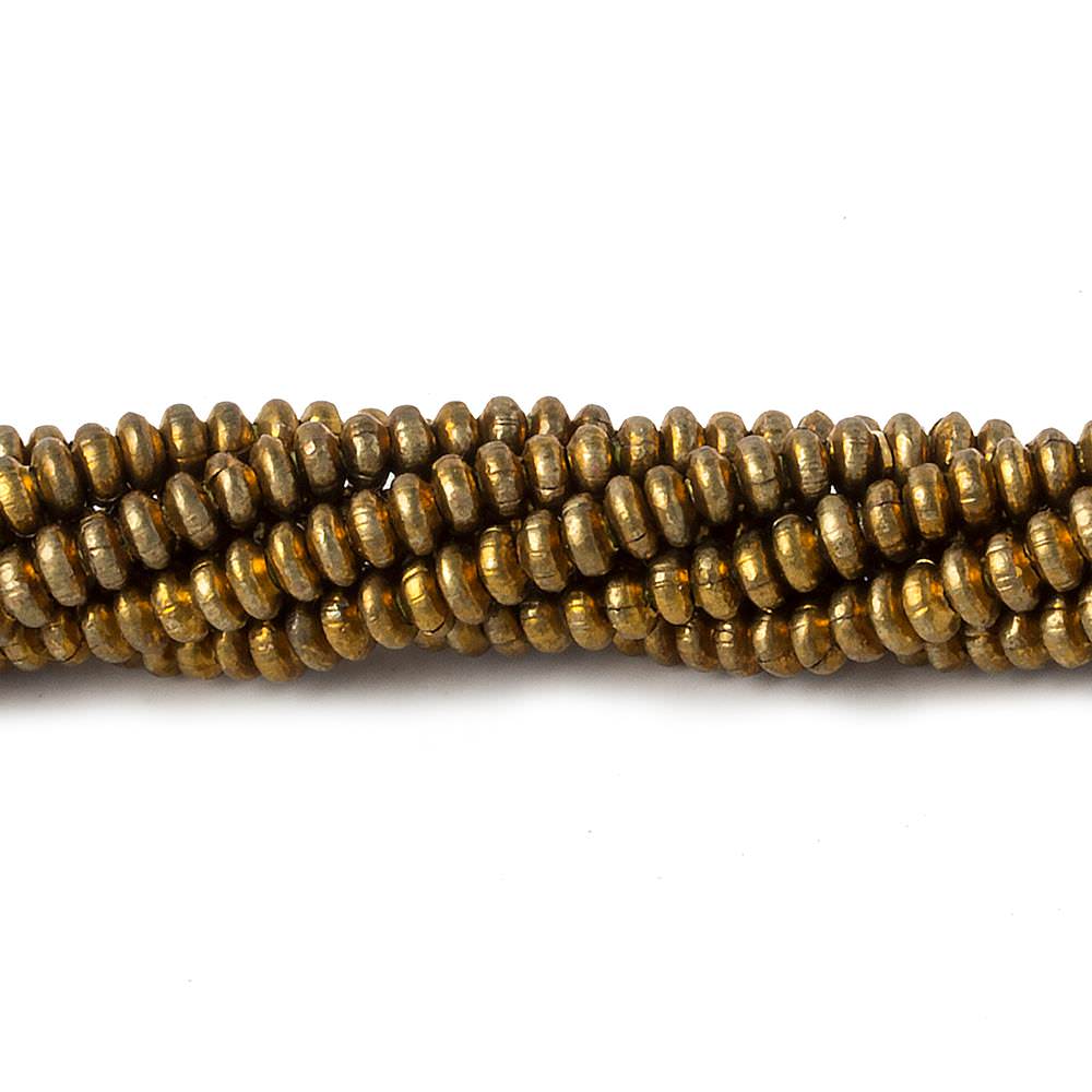  3mm Brass plain disc rondelle beads 8 inch 135 pieces 