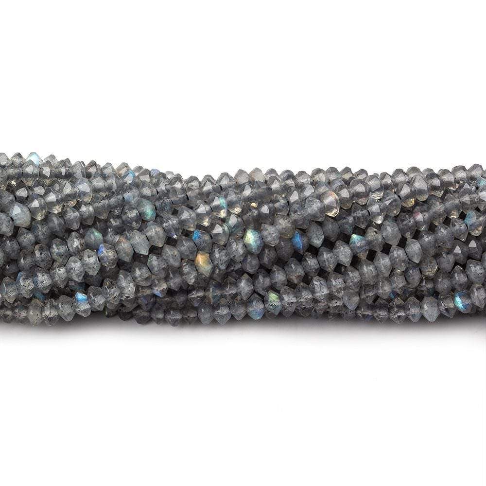  3mm Labradorite micro faceted disc rondelle beads 12.5 inch 155 pieces AAA 