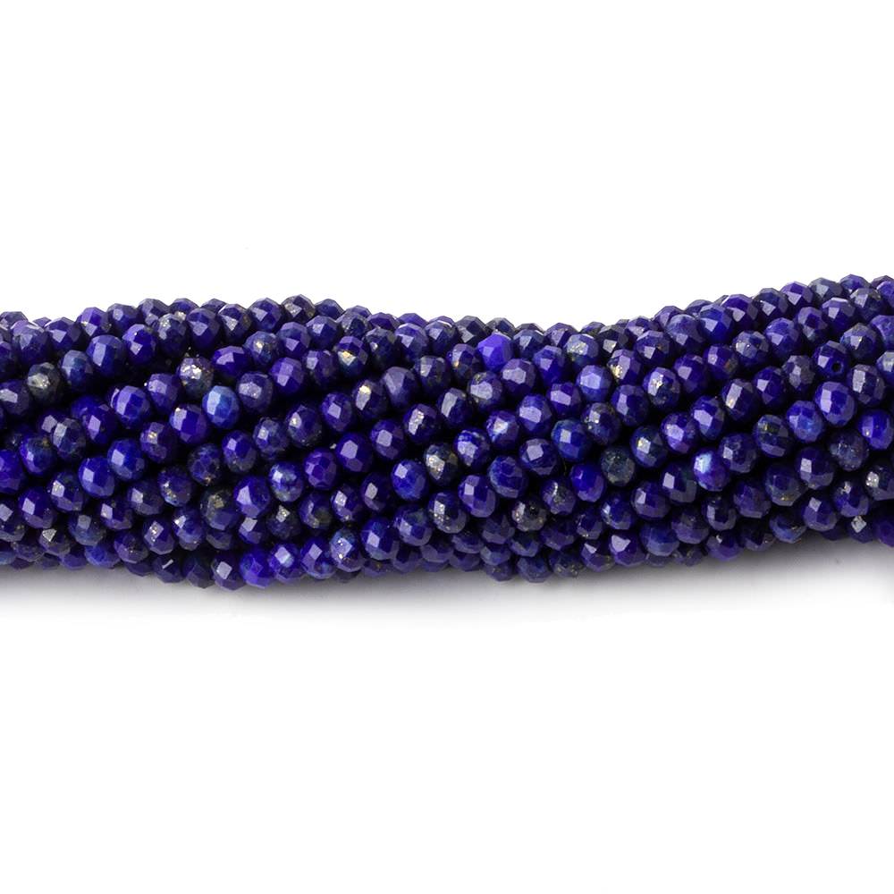  3mm Lapis Lazuli micro faceted rondelles 12.5 inch 145 beads 