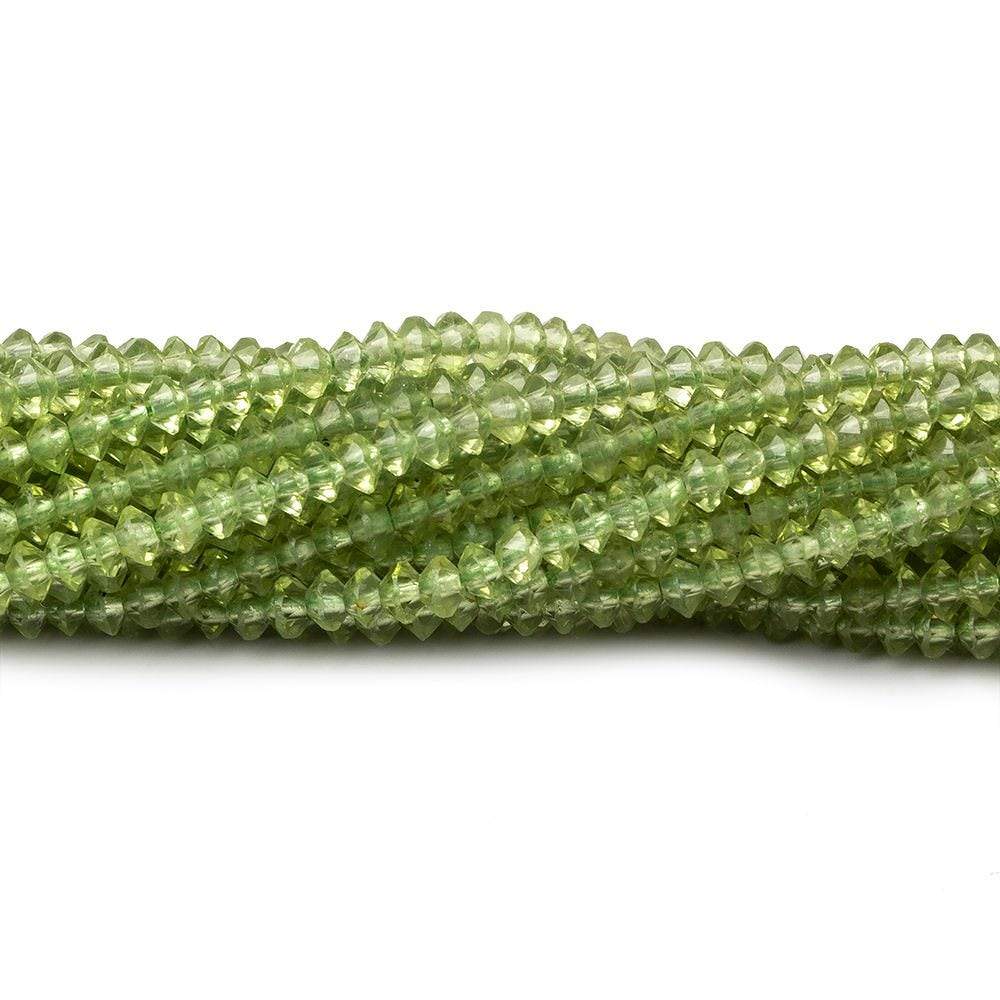  3mm Peridot micro faceted disc rondelle beads 12.5 inch 155 pieces AAA 