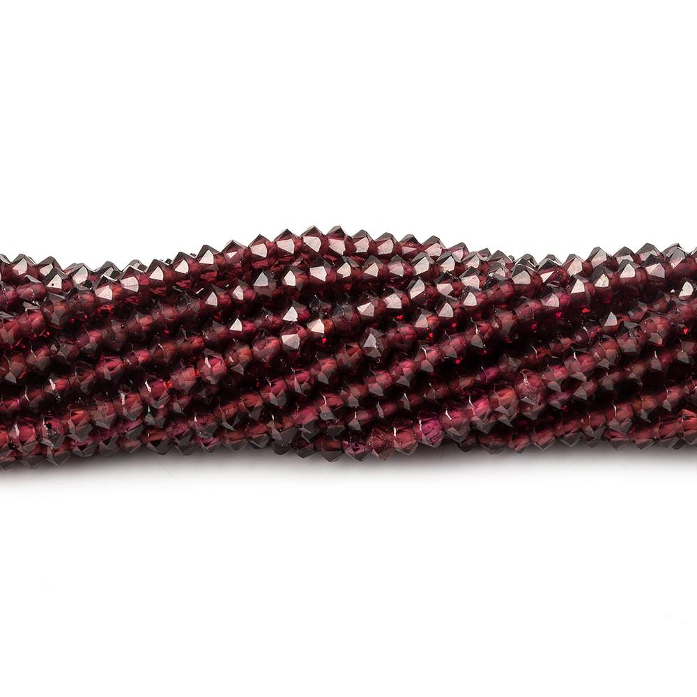  3mm Red Garnet micro faceted disc rondelle beads 12.5 inch 155 pieces AAA 