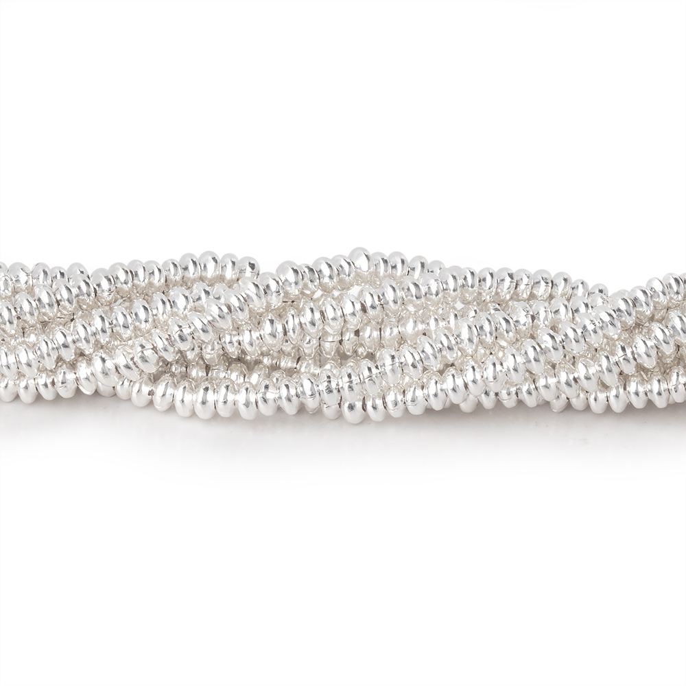  3mm Sterling Silver Plain Disc 8 inch 130 beads 