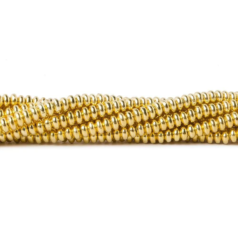  3mm Vermeil Plain Disc 8 inch 132 beads 