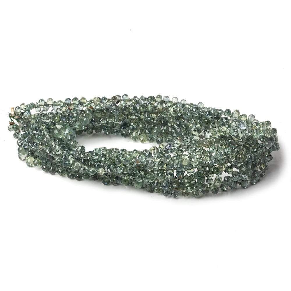  3x2-4x3mm Green Sapphire Micro Tear Drop Briolette 15 inch 160 pieces 