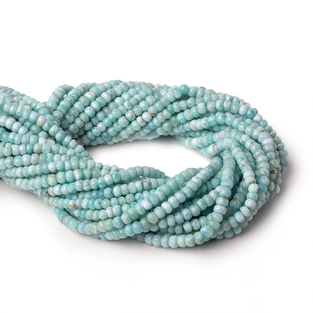  4-4.5mm Larimar plain rondelles 14 inch 115 beads A 