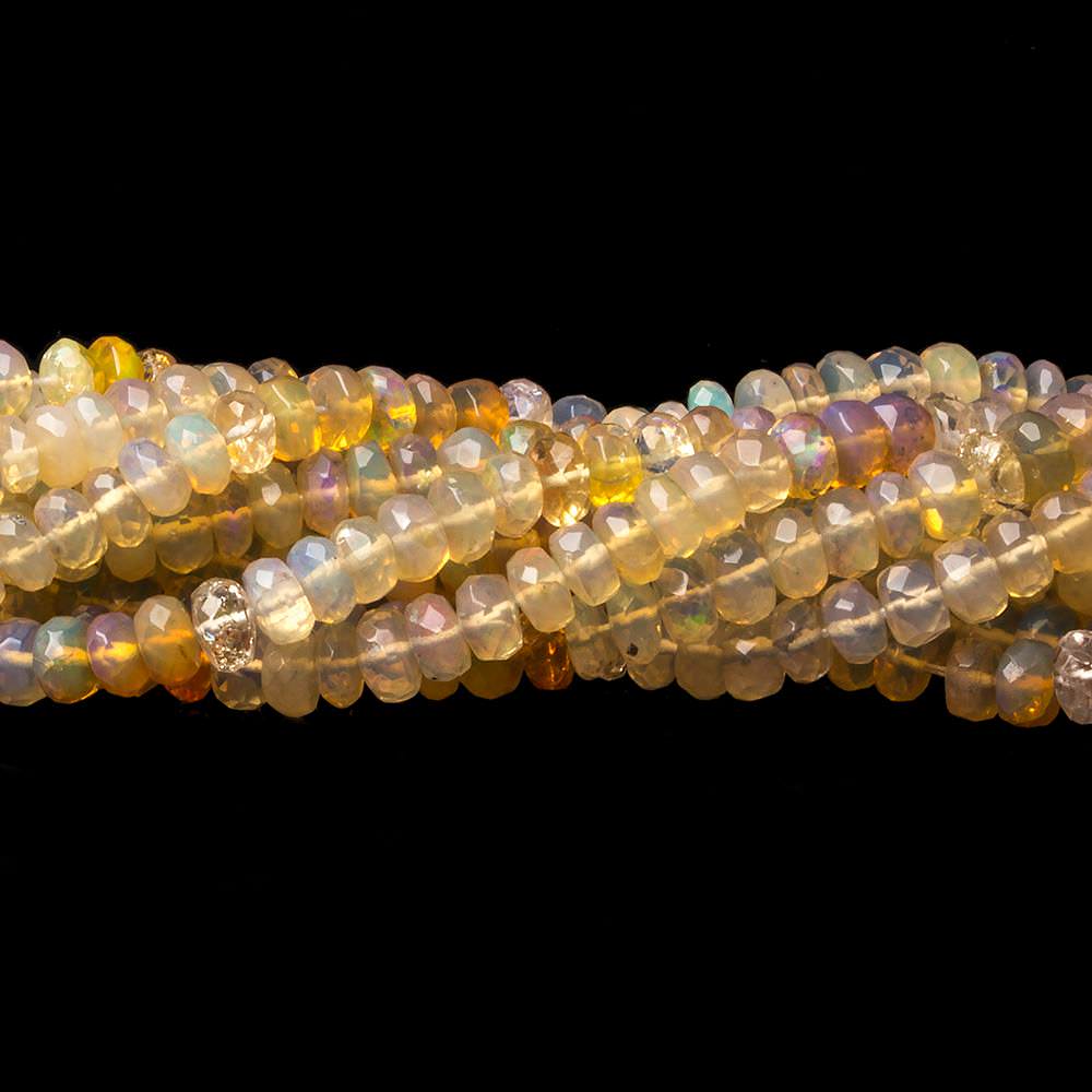  4 - 5mm Ethiopian Opal Faceted Rondelle Beads 18 inch 159 pieces 
