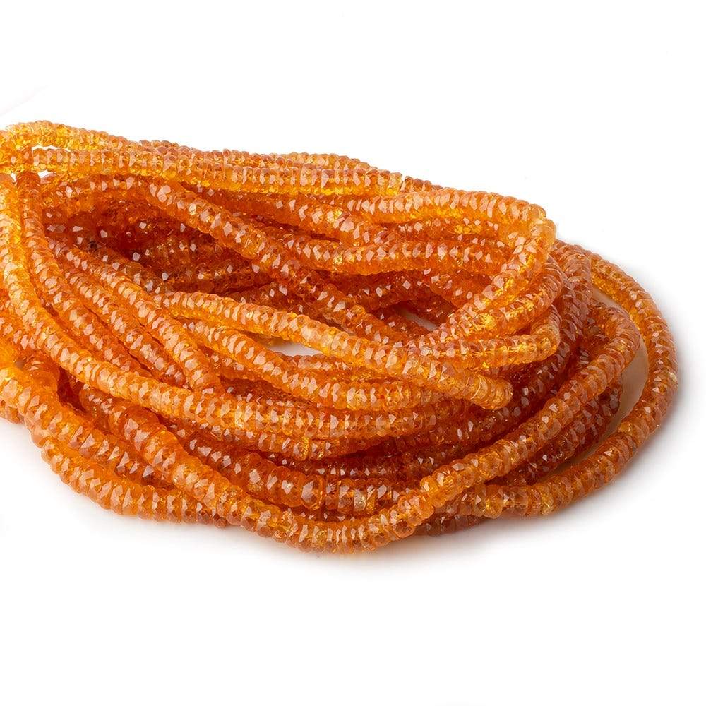  4-6mm Mandarin Garnet faceted heishi beads 18 inch 250 pieces A 